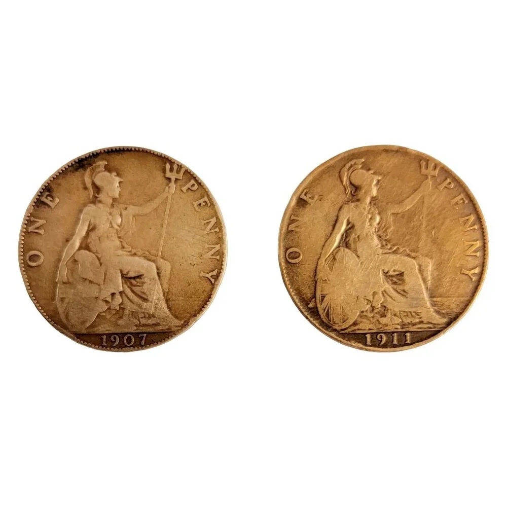 Lot Of 12 Bronze English Pennies 1901 Oldest 1921 Youngest - Picture 5 of 14